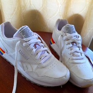 White Sneakers with Colorful Accents